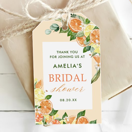 Bruiloftsfeest Citrus Hoofdattractie Cadeaulabel