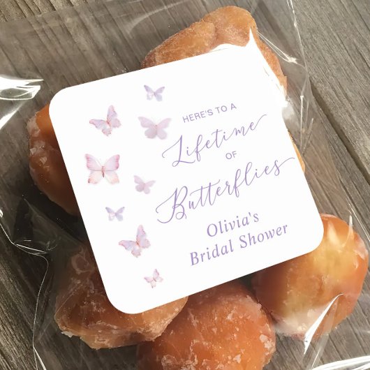 Bruiloftsfeest 'Een Leven Vol Vlinders'  Vierkante Sticker