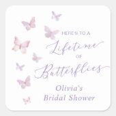 Bruiloftsfeest 'Een Leven Vol Vlinders'  Vierkante Sticker (Voorkant)