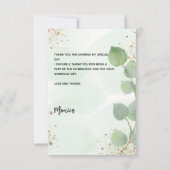 Bruiloftsfeest foto eucalyptus bedankkaart (Achterkant)