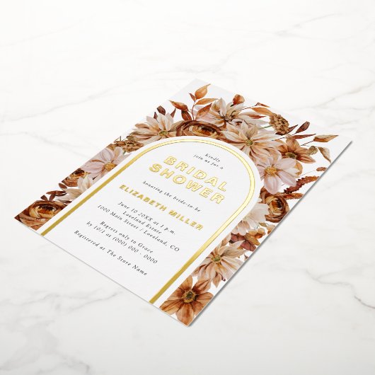 Bruiloftsfeest in de herfst folie uitnodiging (Gedraaid)