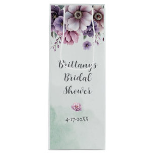 Bruiloftsfeest Lavendel & Groen Bloemstuk Wijn Cadeautas