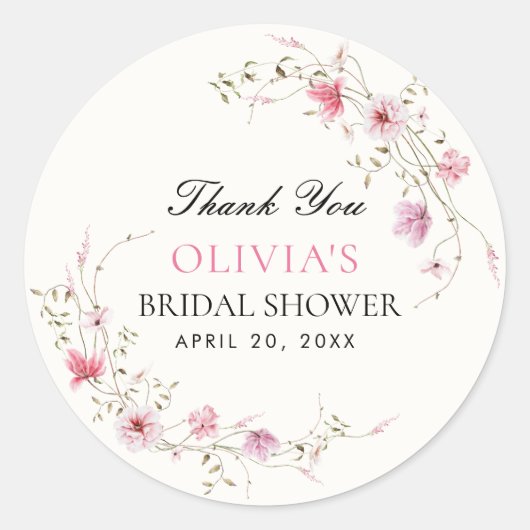 Bruiloftsfeest 'Levensduur van Vlinders Bloem' Ronde Sticker (Voorkant)