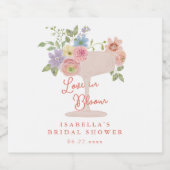 Bruiloftsfeest Love in Bloom Bloementuin Sparkling Wijnetiket (Enkel label)