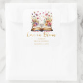 Bruiloftsfeest "Love In Bloom" Vierkante Sticker (Tas)