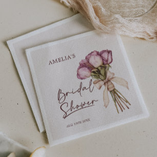 Bruiloftsfeest met bloemen servet