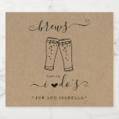 Bruiloftsfeest met 'Brews Before I Do' Bier Etiket (Enkel label)
