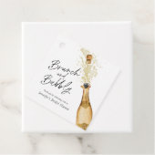 Bruiloftsfeest met brunch en bubbels vierkant bedankjes labels (In situ)