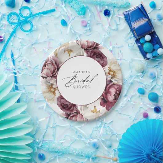 Bruiloftsfeest met een overvloed aan rustieke bloe papieren bordje (Feest)