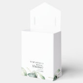 Bruiloftsfeest met eucalyptus botanisch gebladerte bedankdoosjes (Geopend)