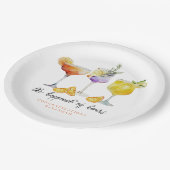 Bruiloftsfeest met fruitige drankjes papieren bordje (Gekanteld)