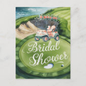 Bruiloftsfeest met golf voor de bruid die golfster briefkaart (Voorkant)