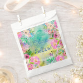 Bruiloftsfeest met helder bloemmotief bedankzakje (Geknipt)