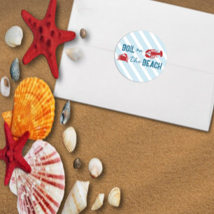 Bruiloftsfeest met kookfeest voor zeebanket ronde sticker
