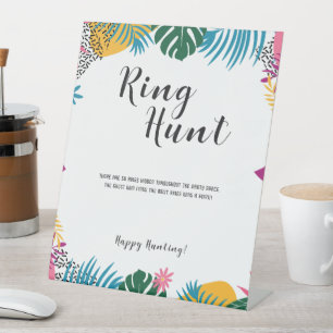 Bruiloftsfeest met multikleurige bladeren reclamebord met voetstuk