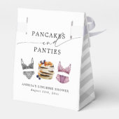 Bruiloftsfeest met pannenkoeken en ondergoed bedankdoosjes (Achterkant)
