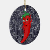 Bruiloftsfeest met rode hete peper diva keramisch ornament (Rechts)