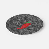 Bruiloftsfeest met rode hete peper diva papieren bordje (Gekanteld)