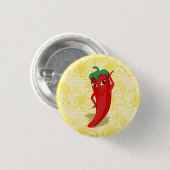 Bruiloftsfeest met rode hete peper diva ronde button 3,2 cm (Voorkant /achterkant)