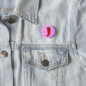 Bruiloftsfeest met rode hete peper diva ronde button 3,2 cm (In situ)