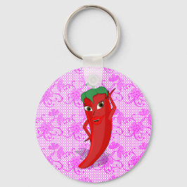 Bruiloftsfeest met rode hete peper diva sleutelhanger