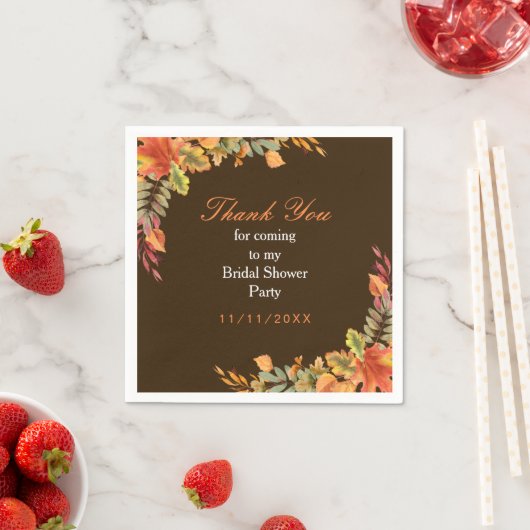 Bruiloftsfeest met rustieke herfstbladeren servet (Insitu)