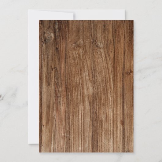 Bruiloftsfeest met rustieke houten uitstraling met kaart (Achterkant)