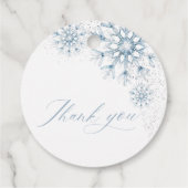 Bruiloftsfeest met Sneeuw in de Liefde Bedankjes Labels (Achterkant)