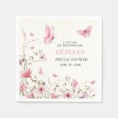 Bruiloftsfeest met Vlinders en Bloemen Servet (Voorkant)