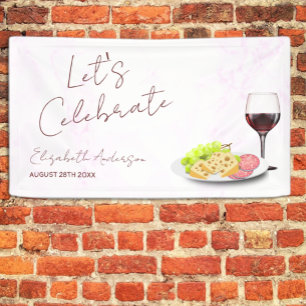 Bruiloftsfeest met wijn en charcuterie spandoek