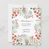 Bruiloftsfeest met wilde bloemen bedankkaart (Voorkant)