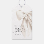 Bruiloftsfeest met witte strik cadeaulabel (Voorkant)