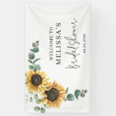 Bruiloftsfeest met zonnebloemen en eucalyptus spandoek (Verticaal)