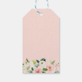 Bruiloftsfeest Modern Romantisch Roze Bloemen Cadeaulabel (Achterkant)