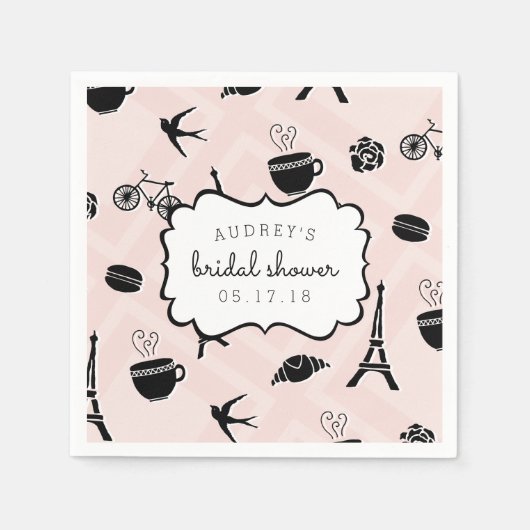 Bruiloftsfeest Paris Romance Servetten (Voorkant)
