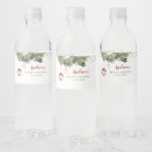 Bruiloftsfeest 's winters de hal met kerstversieri waterfles etiket (Flessen)