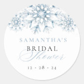 Bruiloftsfeest Snow in Love Ronde Sticker (Voorkant)