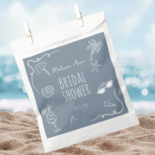 Bruiloftsfeest Strand Doodle Illustraties Bedankzakje