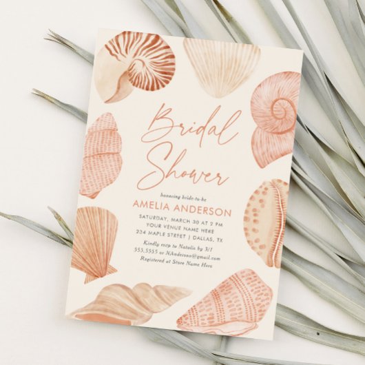 Bruiloftsfeest Strand Schelp Kaart