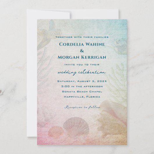 Bruiloftsfeest Uitnodiging Living Seas (Voorkant)