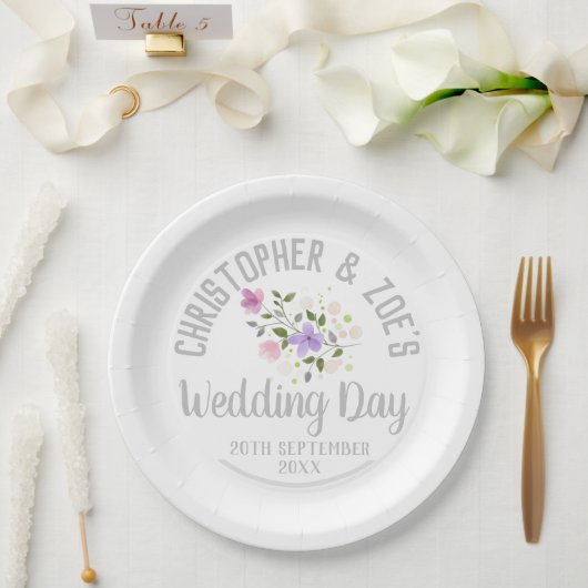 Bruiloftsfeest van een huwelijk papieren bordje (Huwelijk)