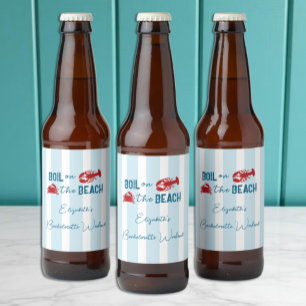 Bruiloftsfeest voor krab- en kreeftliefhebbers bier etiket