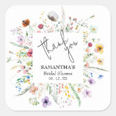Bruiloftsfeest Wildbloemen Vierkante Sticker (Voorkant)