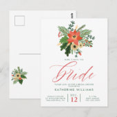 BRUILOFTSFEEST | Winter Kerstboeket Ansichtkaart Briefkaart (Voorkant / Achterkant)