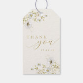 Bruiloftsfeestag 'Petals & Prosecco Wildflowers' Cadeaulabel (Achterkant)