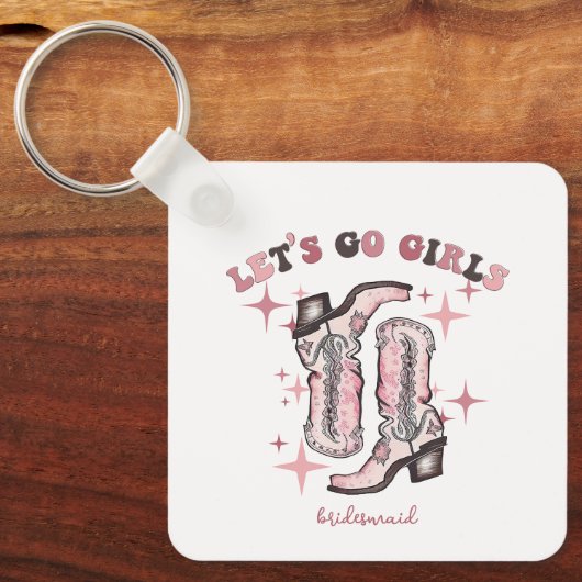 Bruiloftsfeestje Favoriet Laten we gaan, meiden Sleutelhanger (Voorkant)