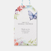 Bruiloftsfeestje 'Hij bezorgt me vlinders' Cadeaulabel (Voorkant)