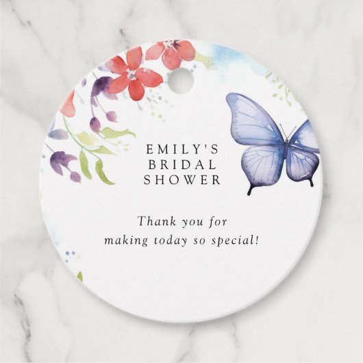 Bruiloftsfeestje 'Hij Geeft Me Vlinders' Bedankjes Labels (Voorkant)