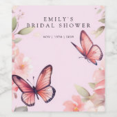 Bruiloftsfeestje Hij Geeft Me Vlinders Wijn Etiket (Enkel label)