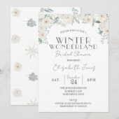 Bruiloftsfeestje in Bloemige Winterwonderland Kaart (Voorkant / Achterkant)